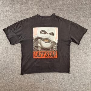 Lazy'Star Shirt Mens Large Black Ski Mask Balaclava Graphic Streetwear Tee